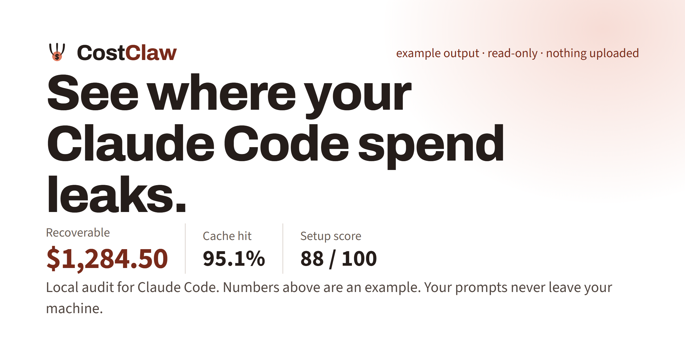 Show HN: CostClaw, a local CLI that finds your Claude Code spend leaks